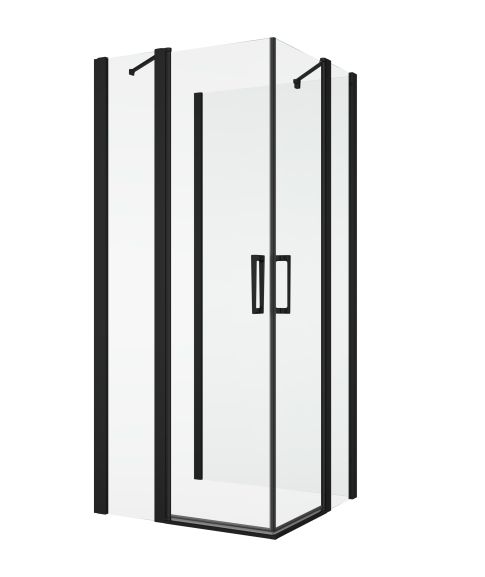 Sprchové kouty SanSwiss DIVERA - D22DE2B+D22F1 BLACK LINE