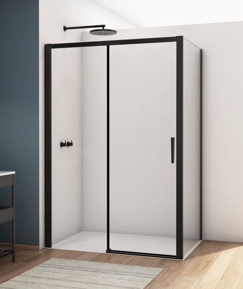 Sprchové kouty SanSwiss DIVERA - D22S2B+D22F1 BLACK LINE