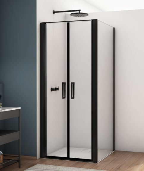 Sprchové kouty SanSwiss DIVERA - D22T2+D22F1 BLACK LINE