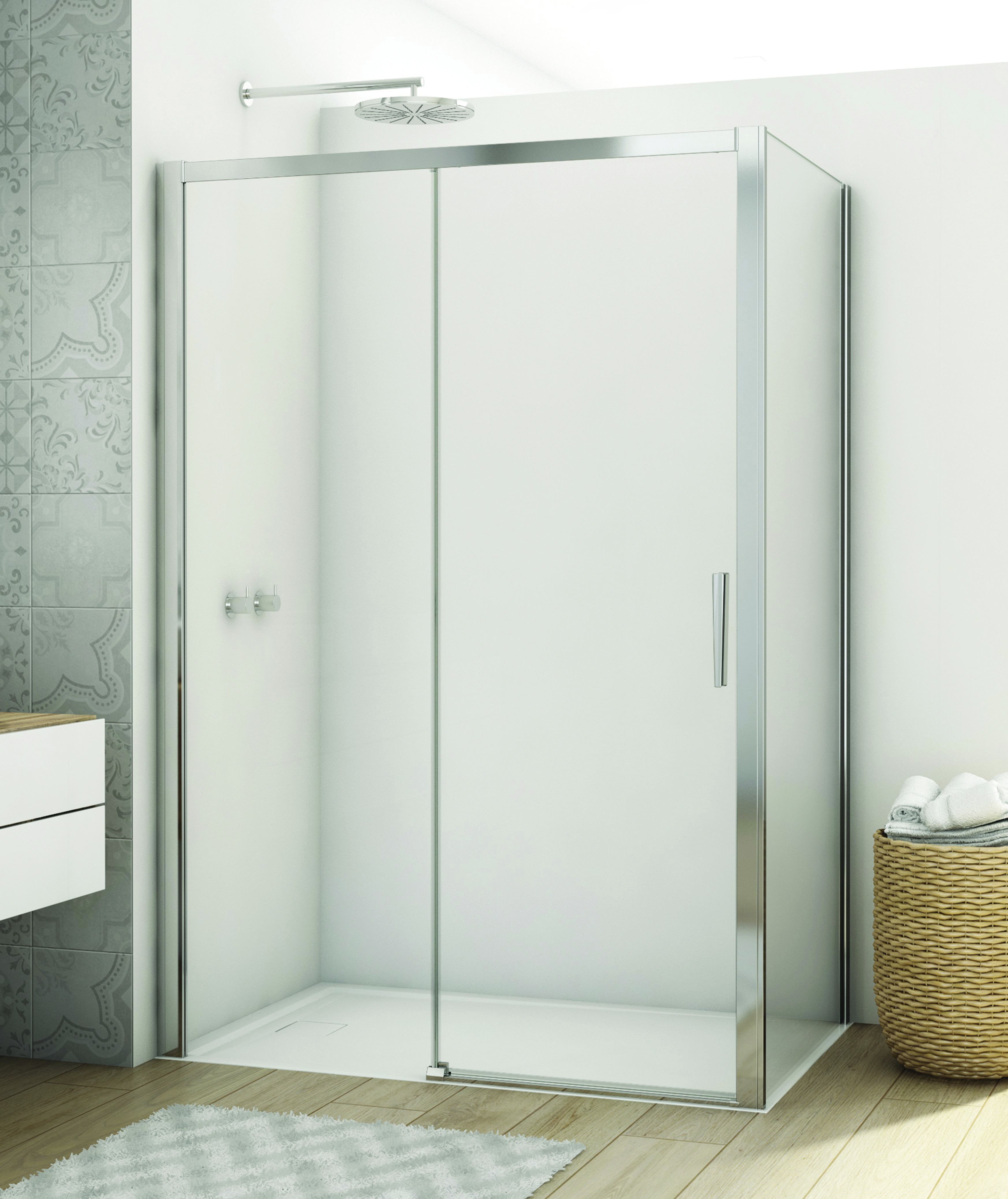 Sprchové kouty SanSwiss DIVERA - D22S2B+D22F1