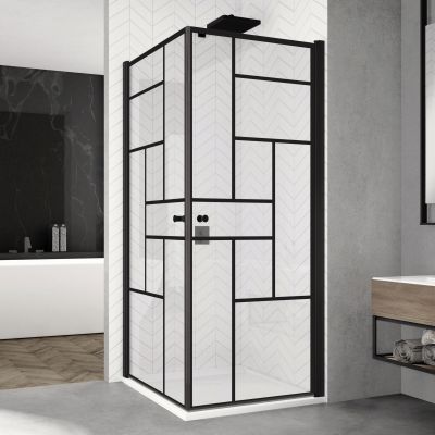 Sprchové kouty SanSwiss SOLINO BLACK LINE SOL1+SOL1 - Loft 73